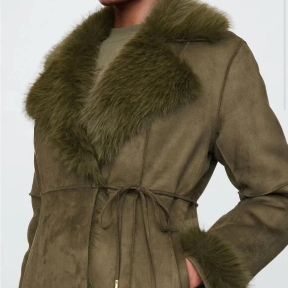 Gap × Cult Gaia Vegan Suede Wrap Coat - Brand New With Tags - Picture 7 of 9